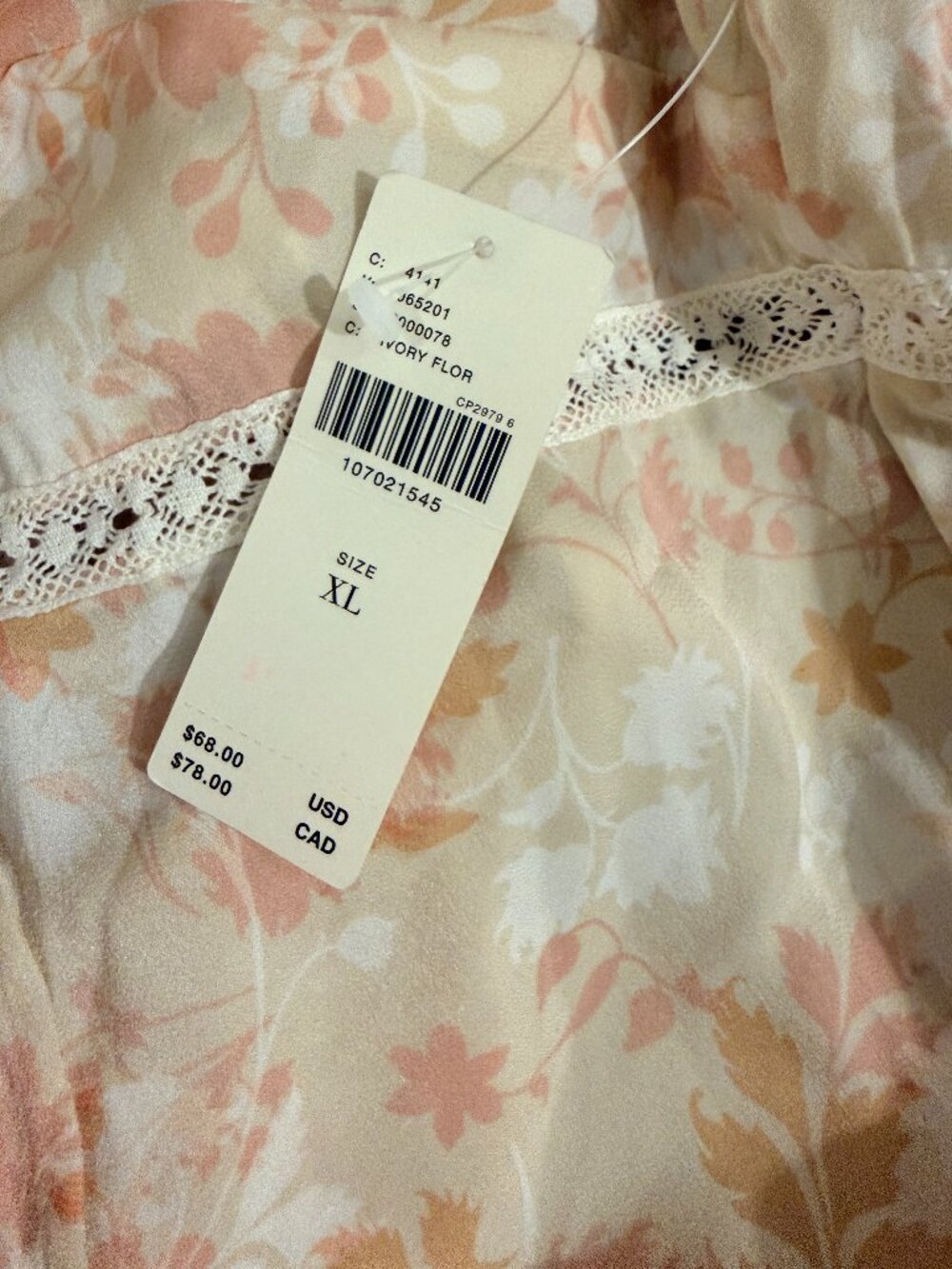 [NWT] Anthropologie LyreBird Silky Lace-Trim Cami Floral Camisole - XL